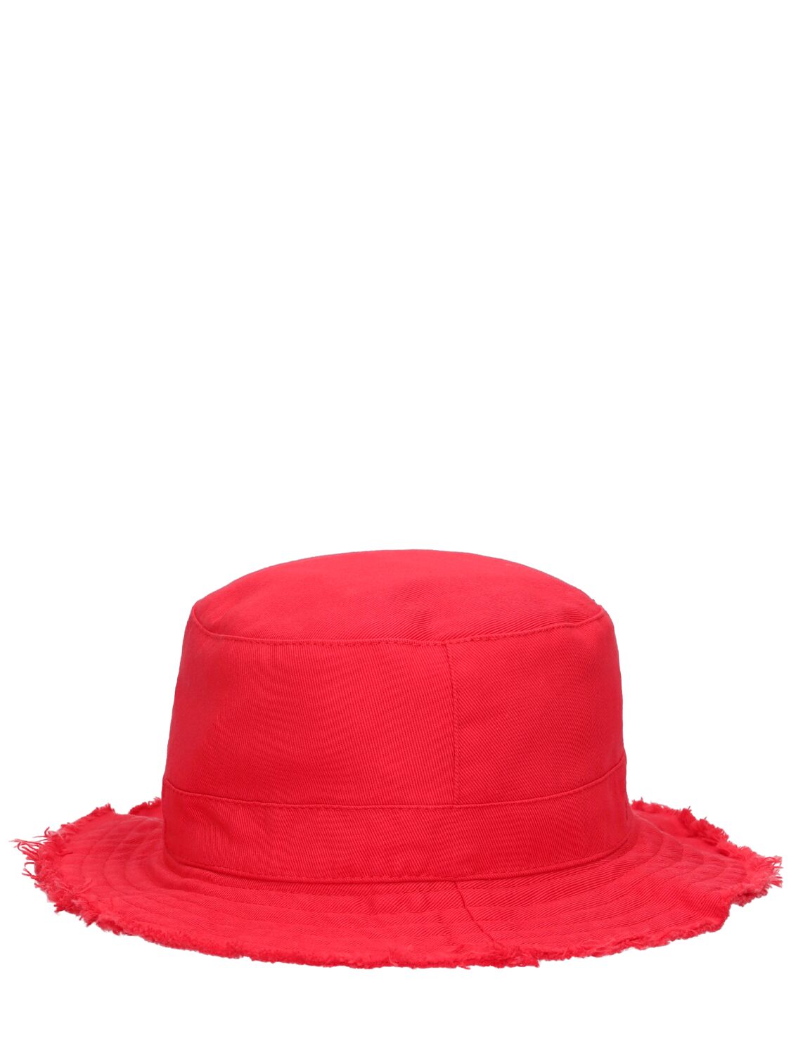 Shop Jacquemus Logo Cotton Bucket Hat In Red