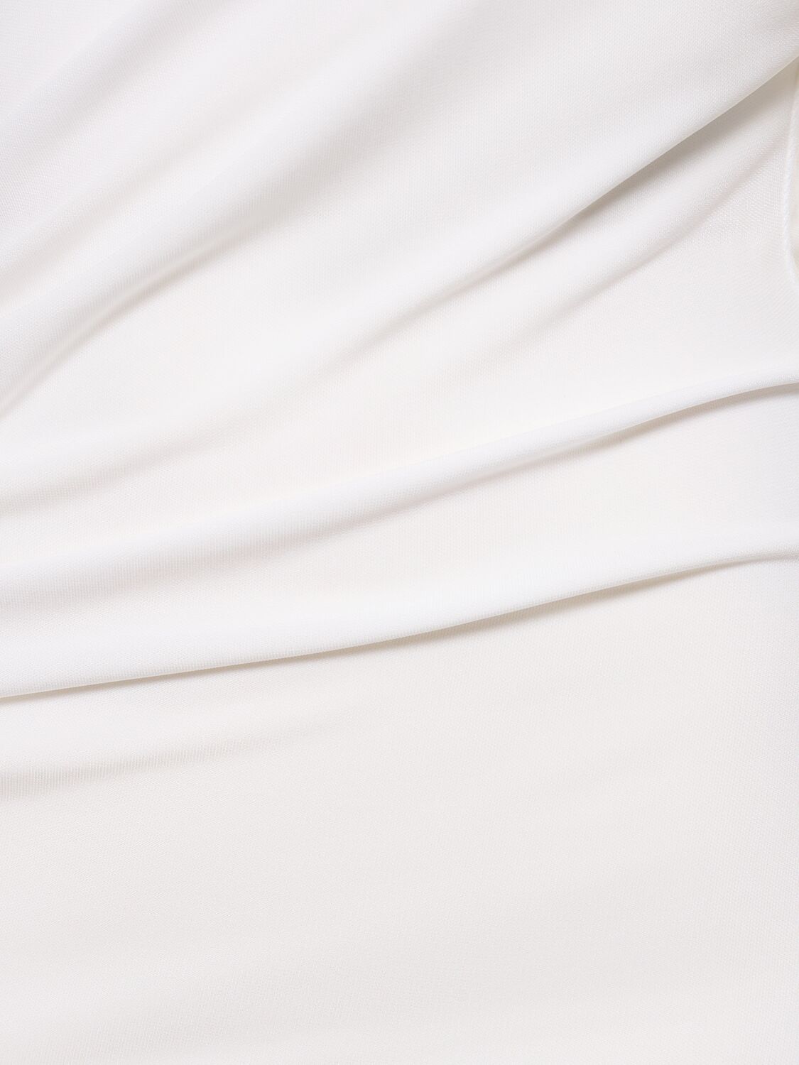 Shop Christopher Esber Viscose Draped Long Sleeve Maxi Dress In White