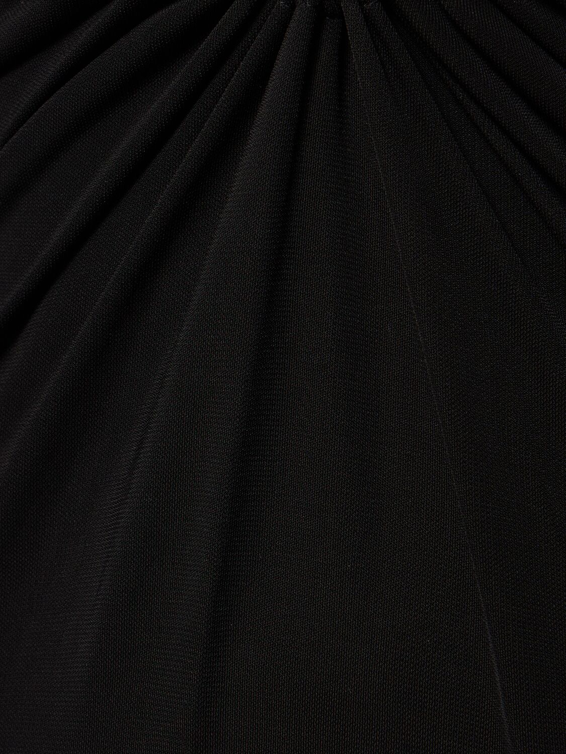 Shop Christopher Esber Arced Dolman Viscose U Neck Long Dress In Black