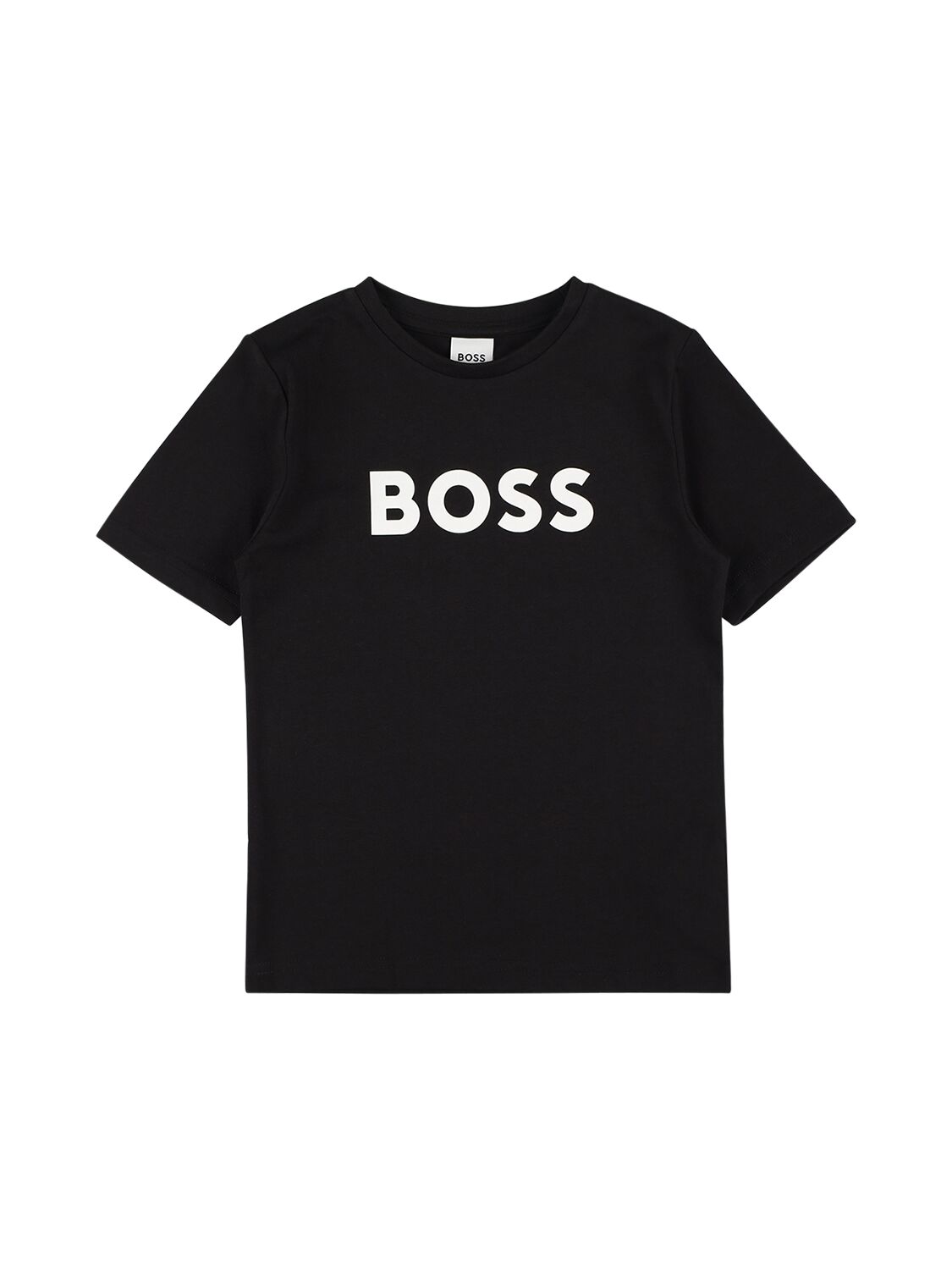 Hugo Boss Kids' Logo Print Cotton Jersey T-shirt In 블랙