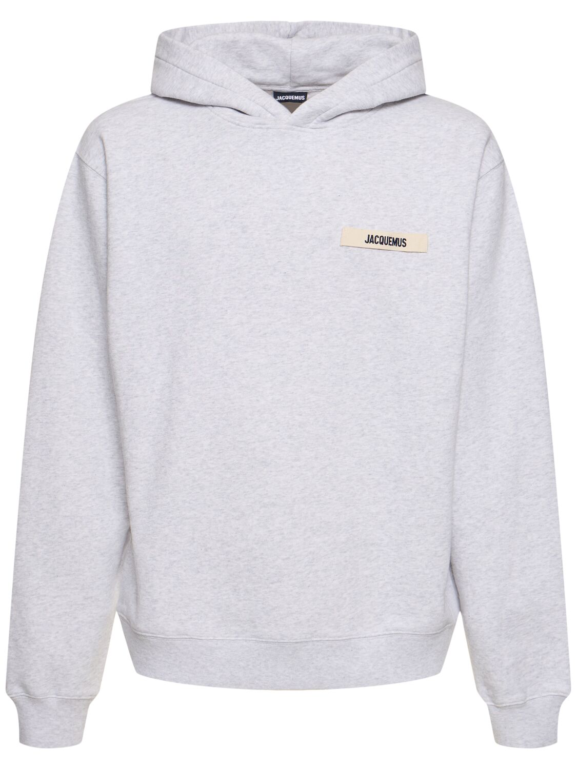 Jacquemus Le Hoodie Gros Grain Cotton Sweatshirt In Grey
