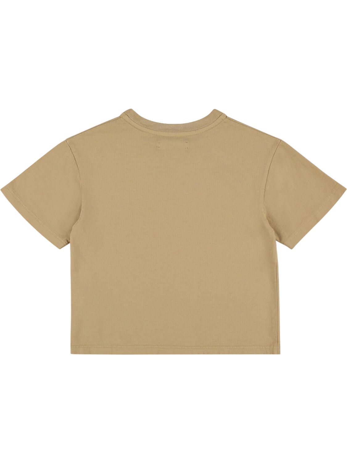 Shop Jacquemus Logo Print Cotton Jersey T-shirt In Dark Beige