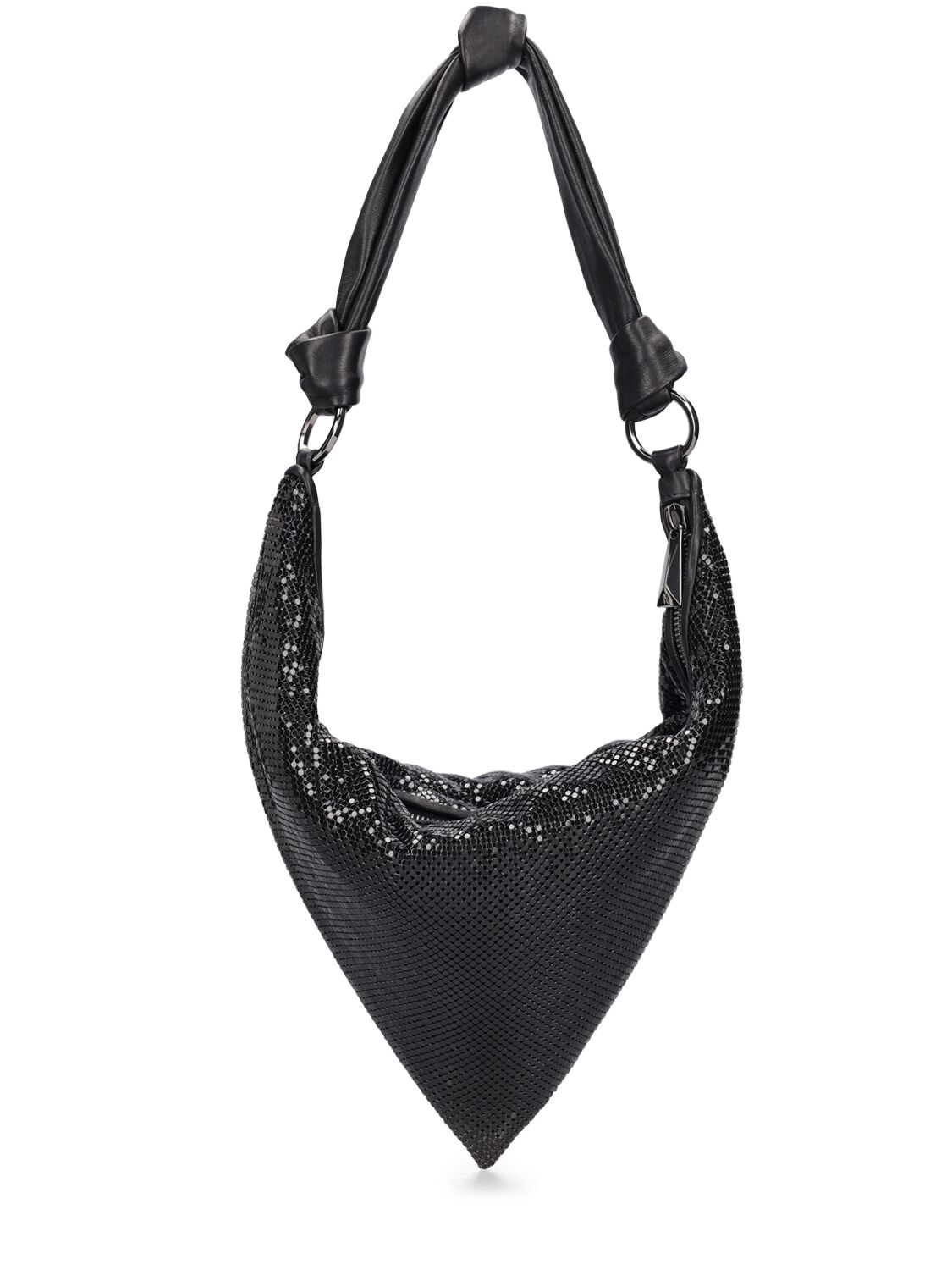 Shop Amina Muaddi Cameron Mesh Shoulder Bag In Black