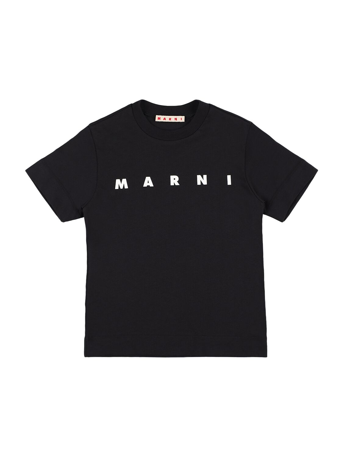 Marni Junior Kids' Logo Print Cotton Jersey T-shirt In 블랙