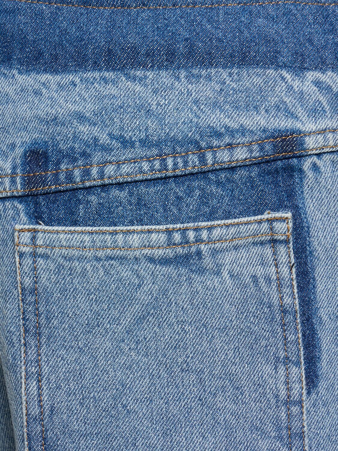Shop Christopher Esber Deconstruct Contrasting Color Jeans In Blue