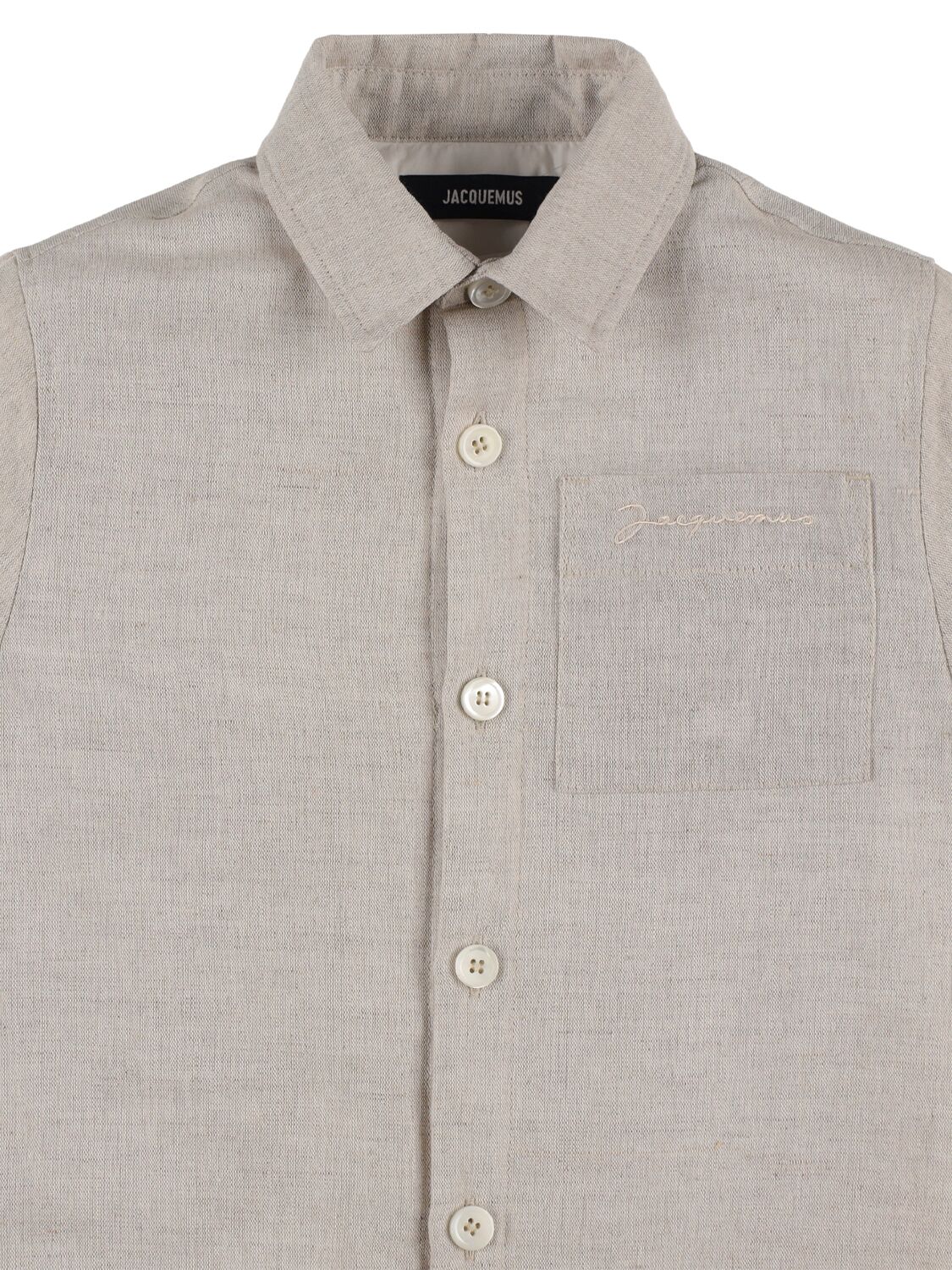 Shop Jacquemus Cotton Overshirt In Beige