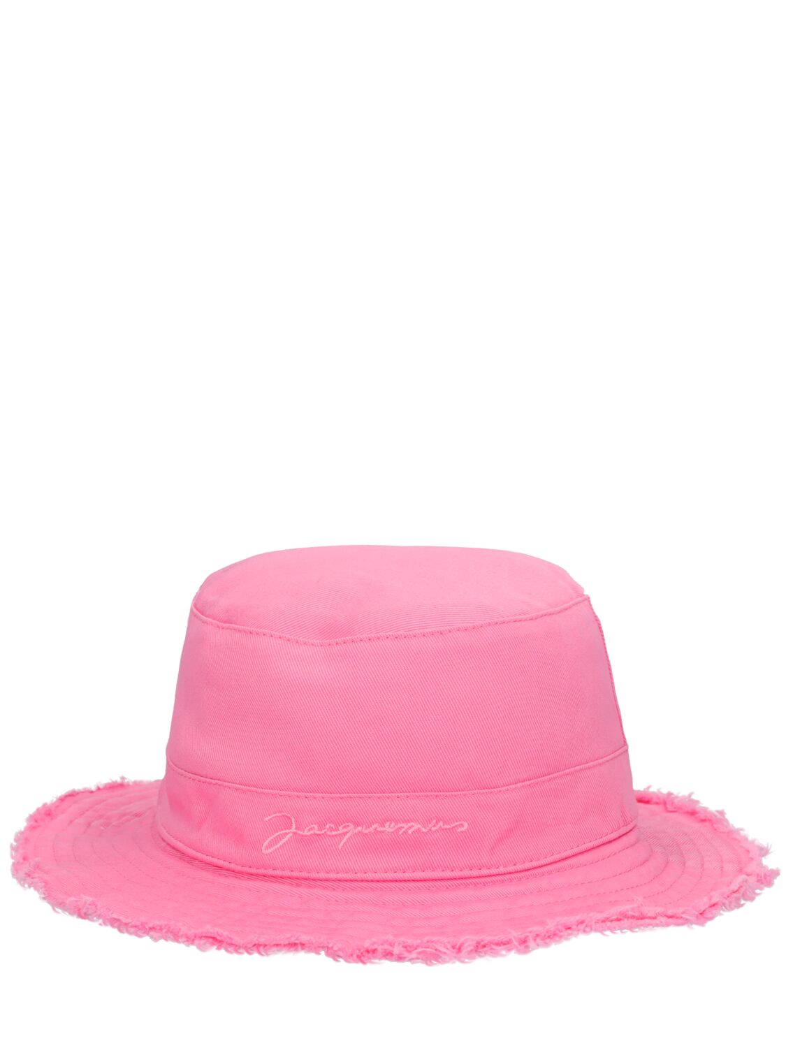 Jacquemus Kids' Logo Cotton Bucket Hat In Pink