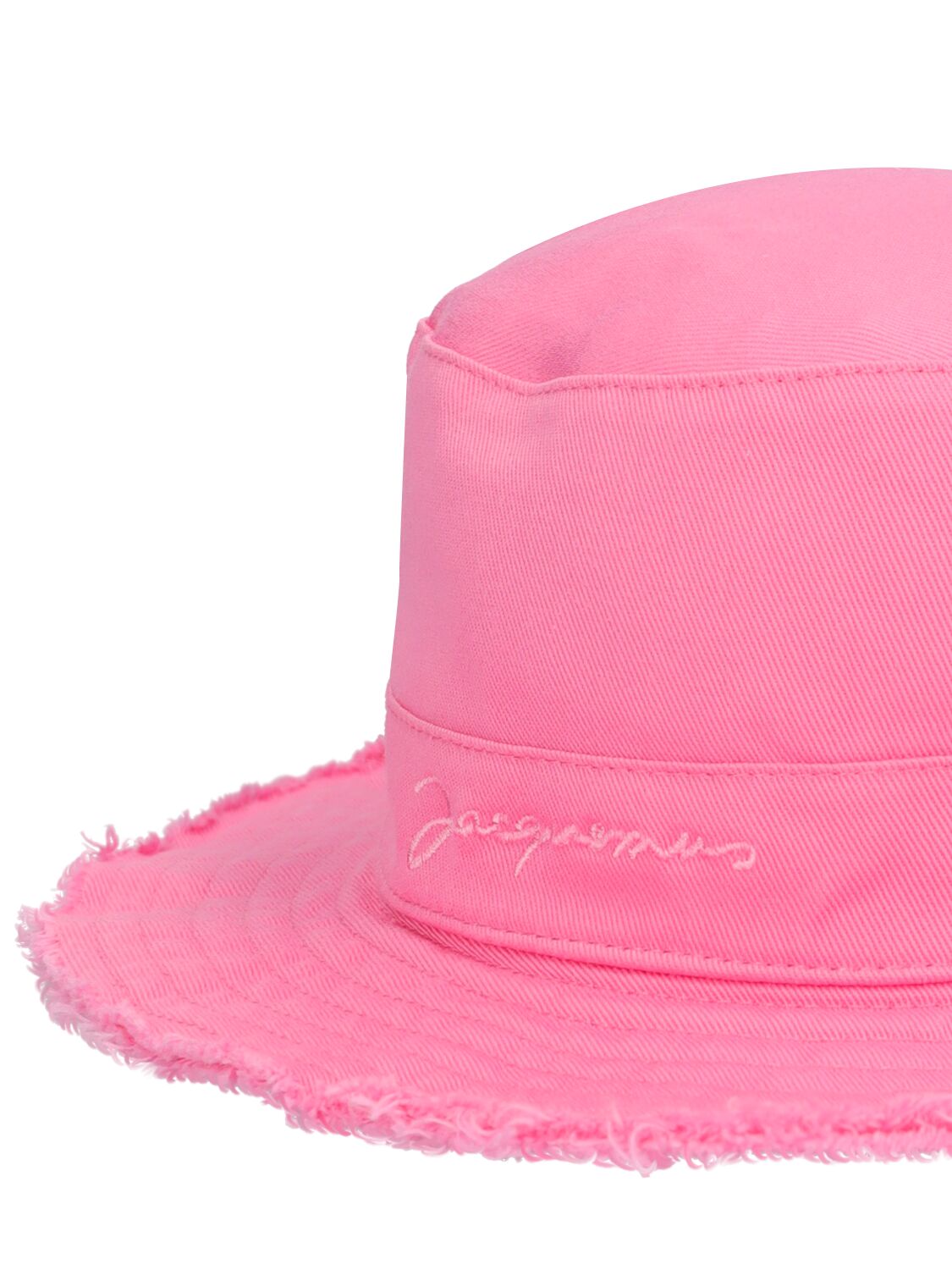 Shop Jacquemus Logo Cotton Bucket Hat In Pink
