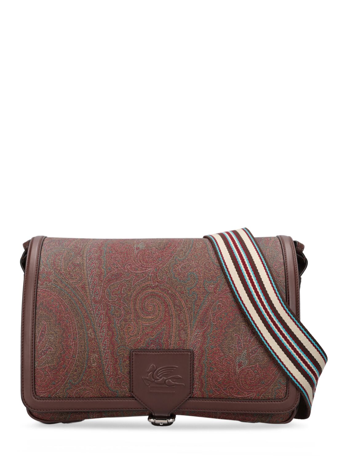 Etro Paisley Cotton Messenger Bag In Brown