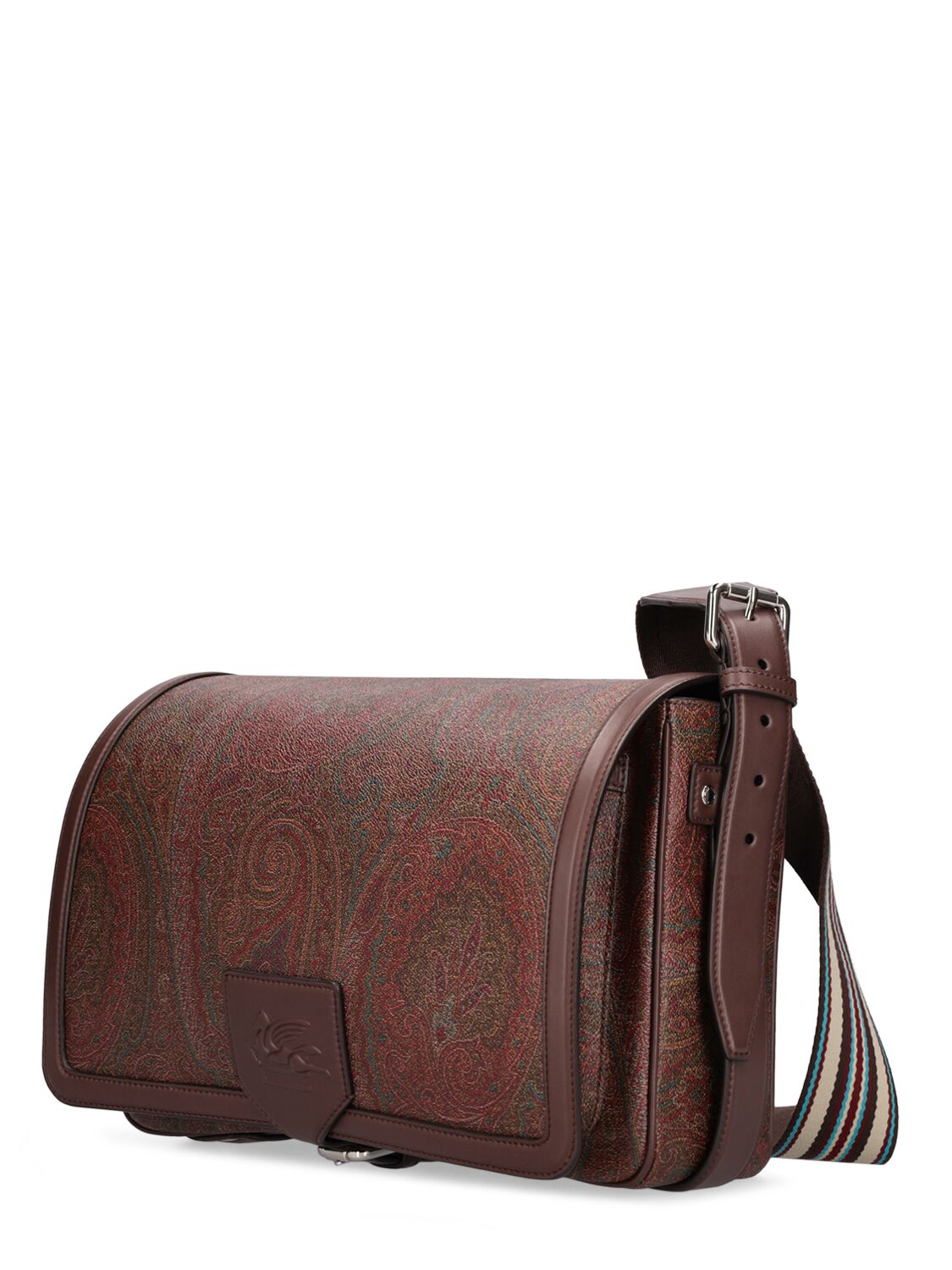 Shop Etro Paisley Cotton Messenger Bag In Brown
