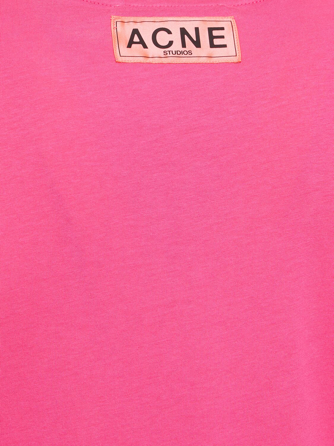 Shop Acne Studios Everest Monogram Cotton Blend T-shirt In Neon Pink