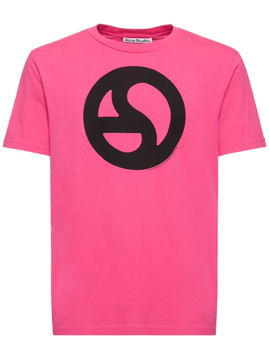Acne Studios Everest Monogram Cotton Blend T-shirt In Neon Pink