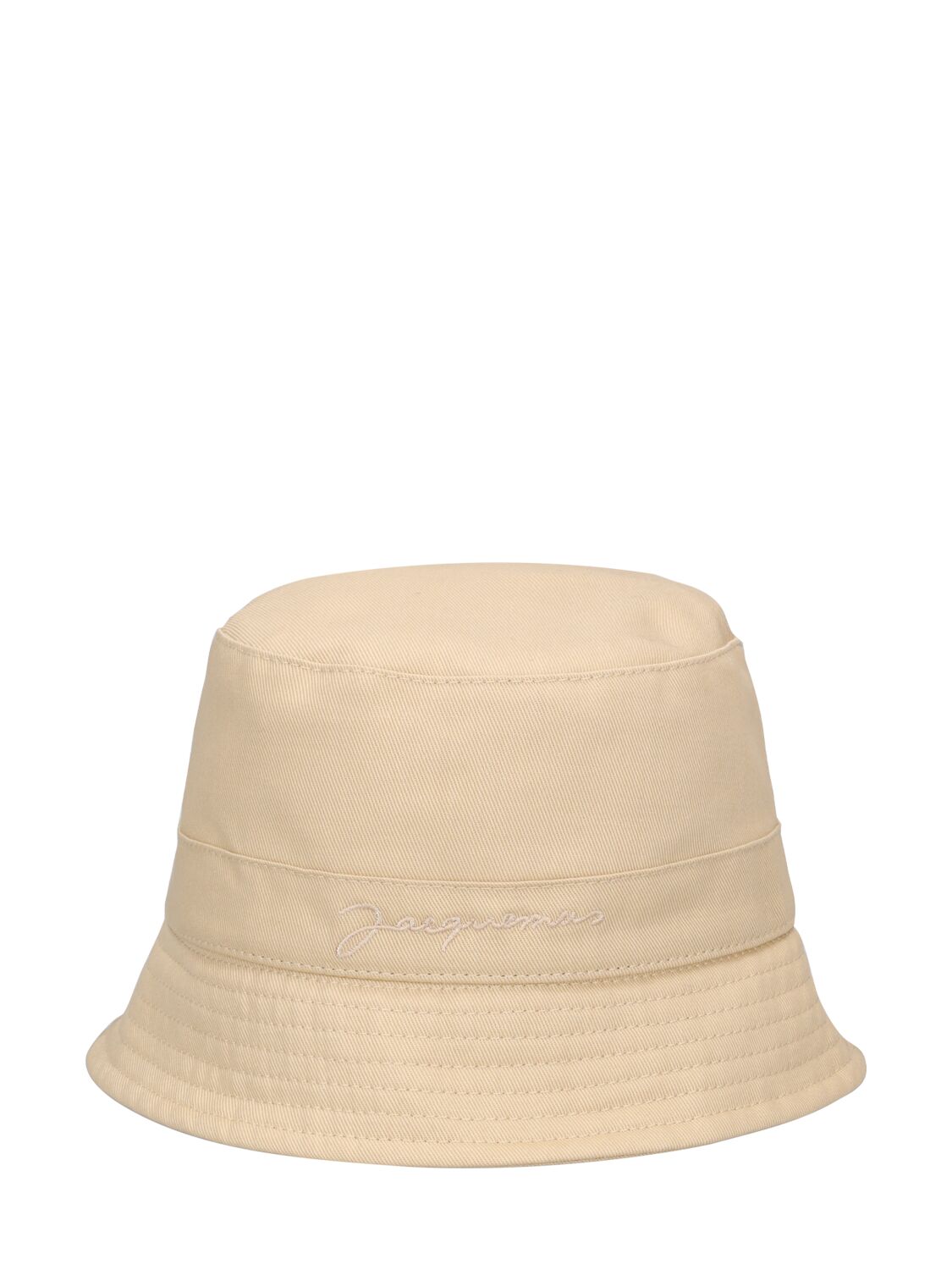 Jacquemus Kids' Cotton Bucket Hat In Dark Beige