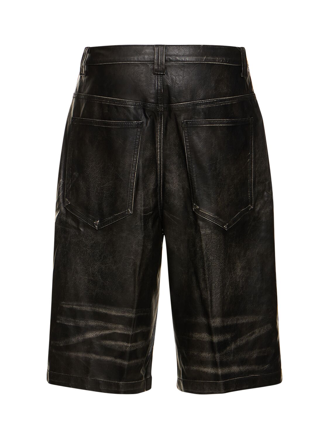 Shop Jaded London Colossu Faux Leather Jorts In Black