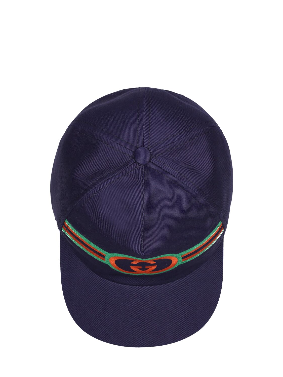 Shop Gucci Cotton Canvas Baseball Hat In Blue,multi