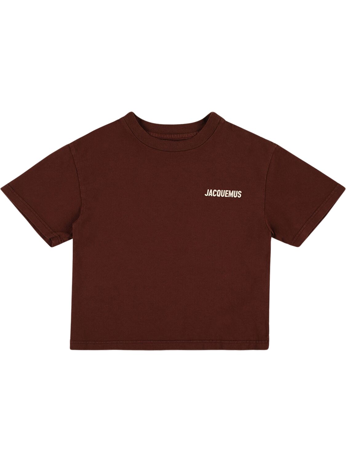 Jacquemus Kids' Logo Print Cotton Jersey T-shirt In Brown