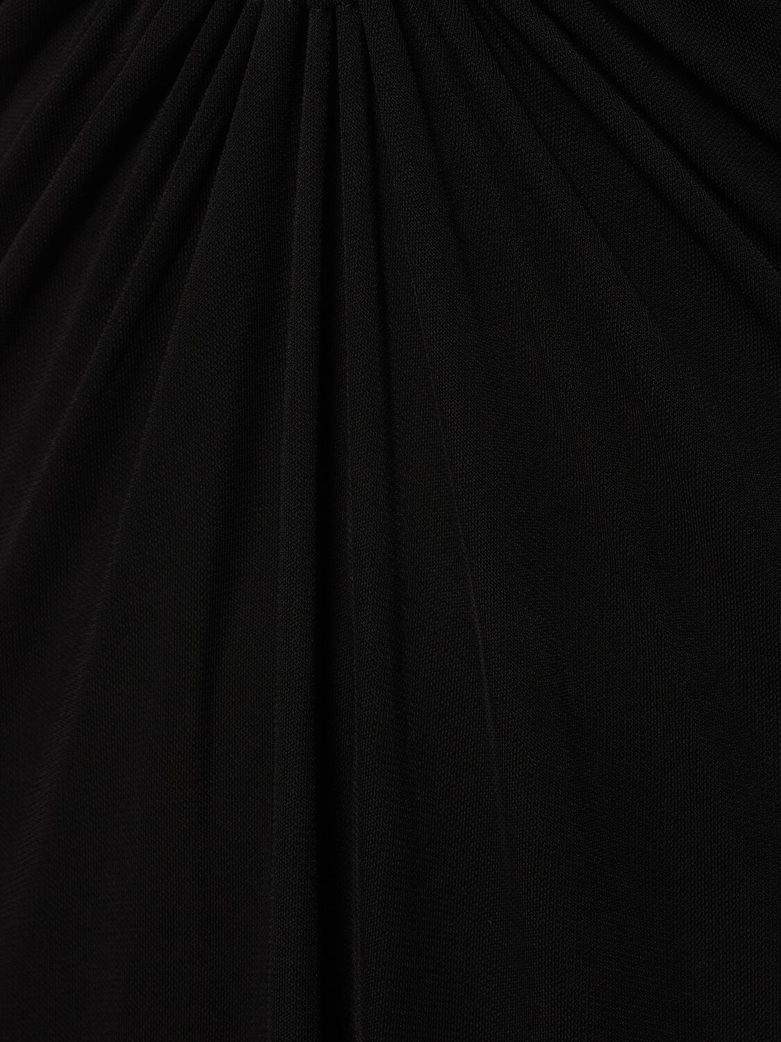 Shop Christopher Esber Arced Palm Viscose Strapless Long Dress In Black