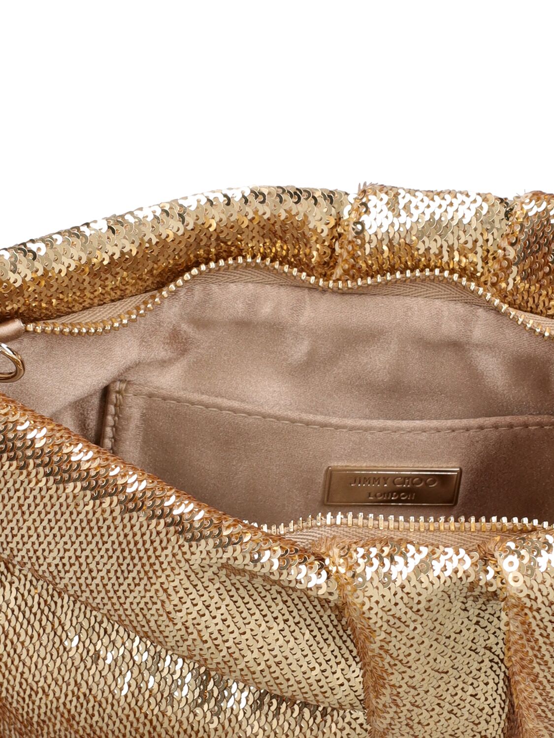 Shop Jimmy Choo Bonny Sequined Clutch In Gold