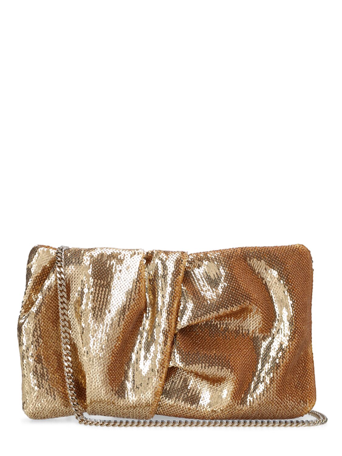 Shop Jimmy Choo Bonny Sequined Clutch In Gold