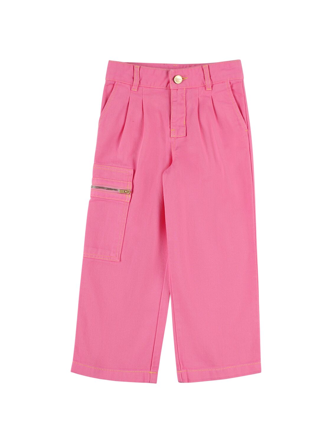Jacquemus Kids' Cotton Cargo Trousers In Pink