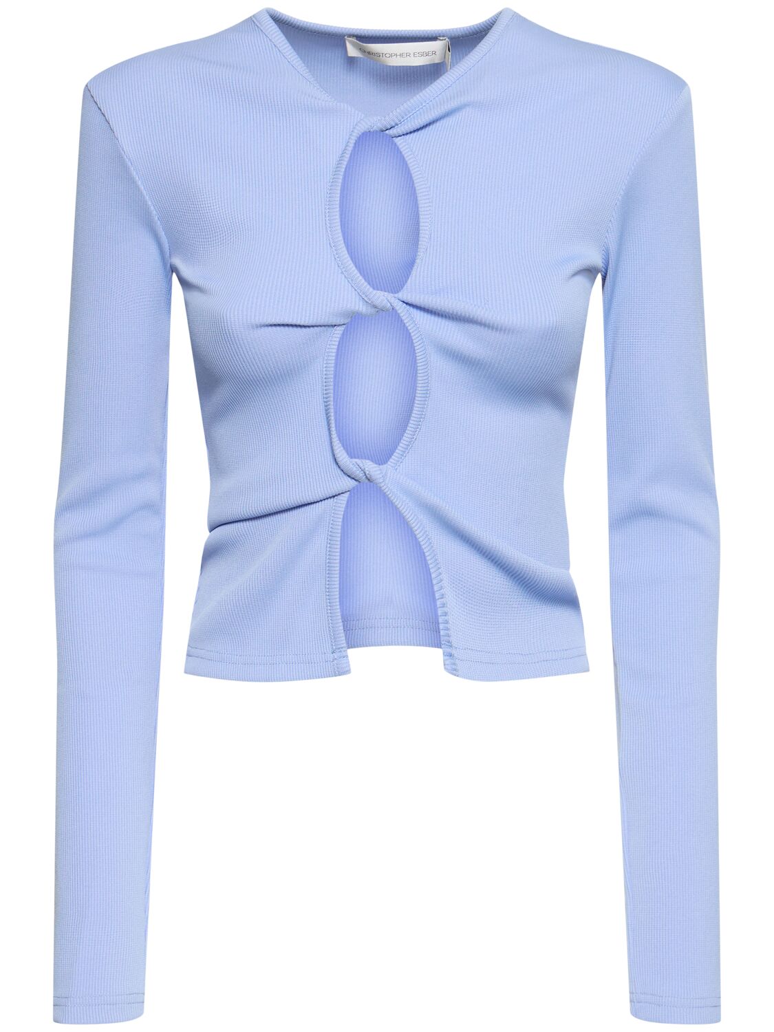 Image of Twisted Side Cutout Long Sleeve Top