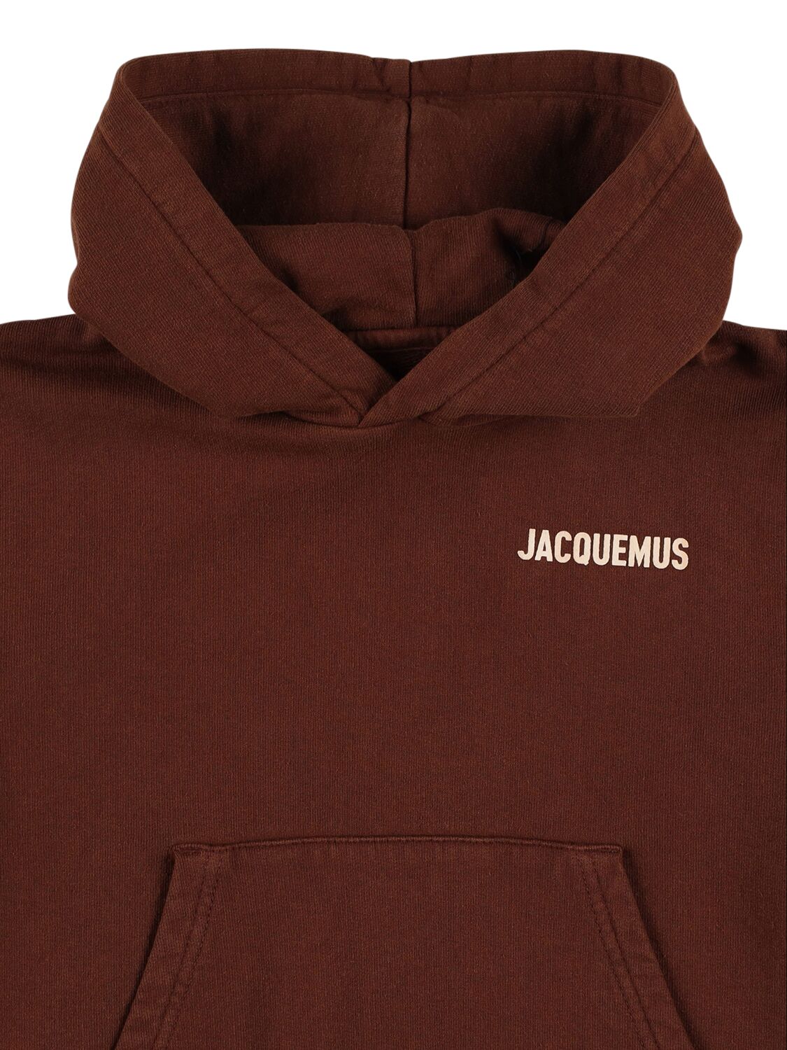 Shop Jacquemus Hooded Cotton Sweatshirt In Brown