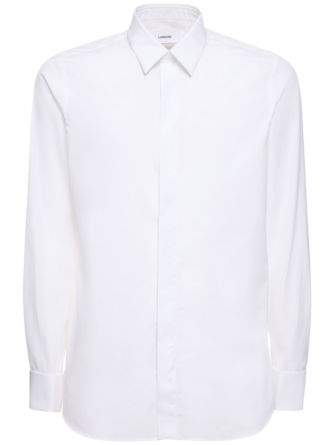Shop Lardini Cotton Evening Shirt In White