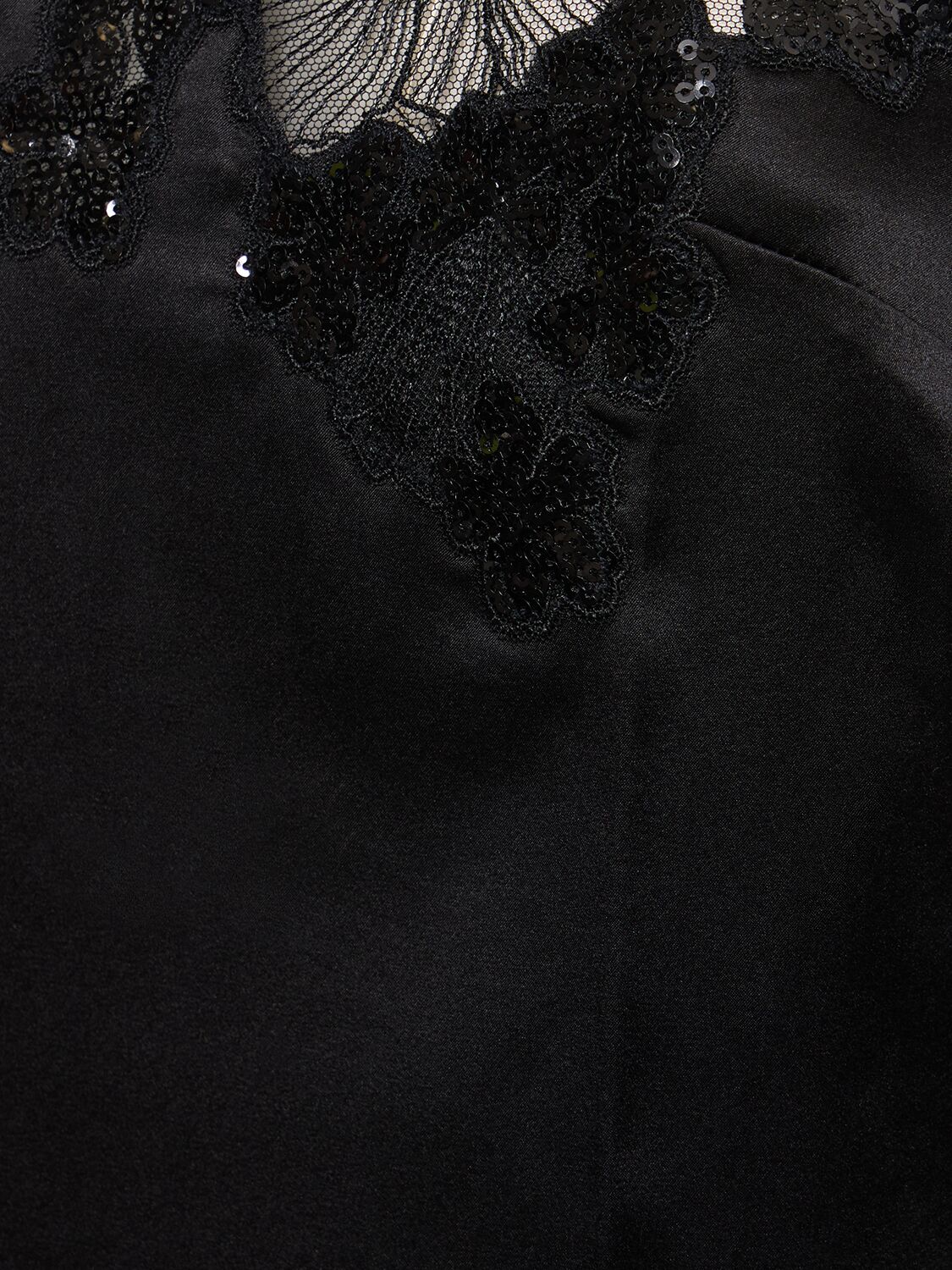 Shop Fleur Du Mal Embroidered Appliqué Silk Cami Top In Black