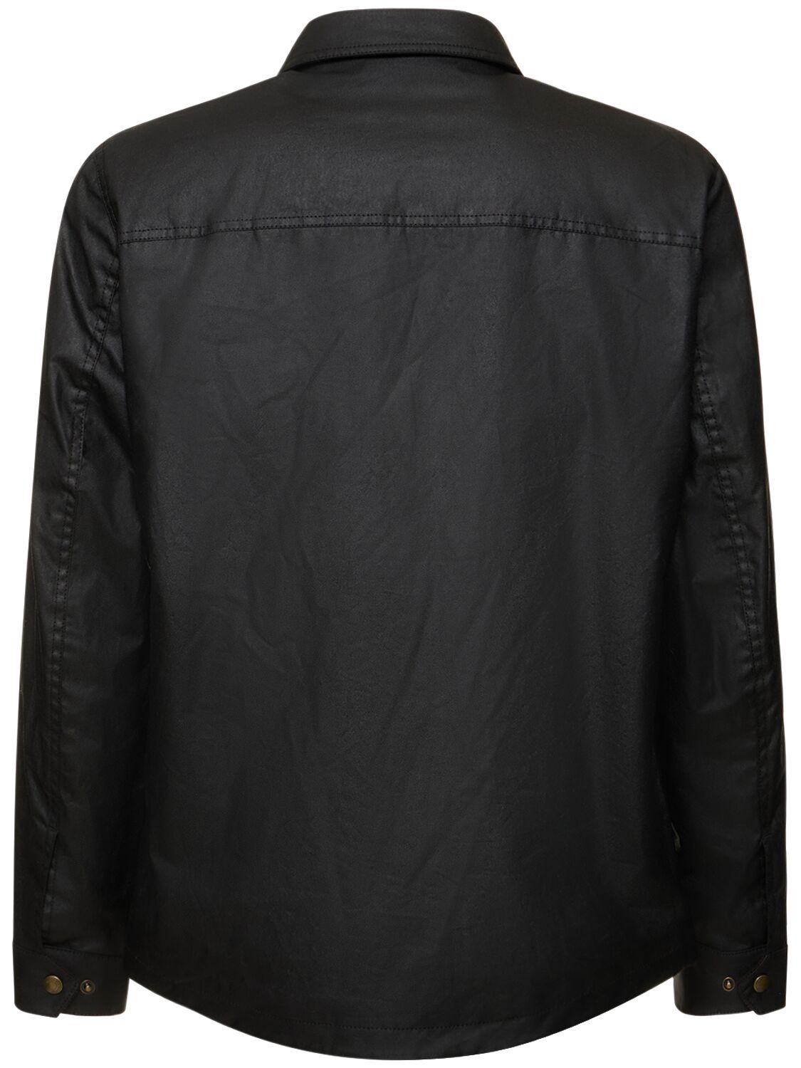 Shop Belstaff Tour Waxed Cotton Overshirt Jacket In 블랙