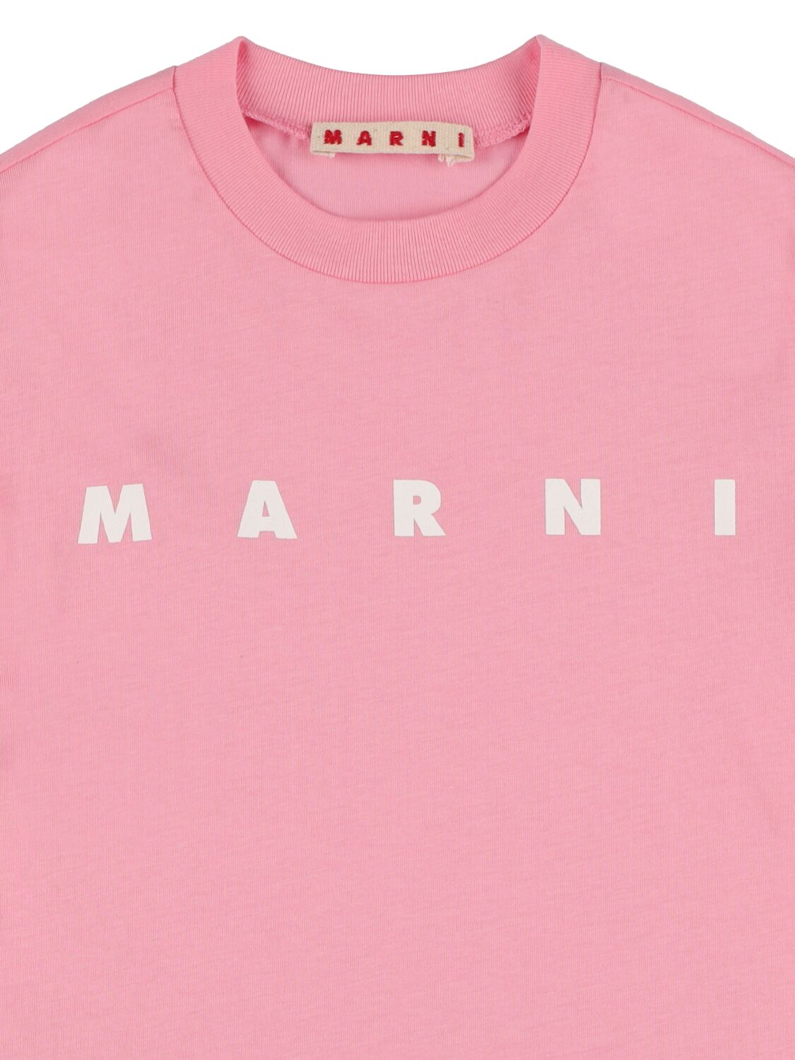 Shop Marni Junior Cotton Jersey T-shirt W/ Logo In Pink