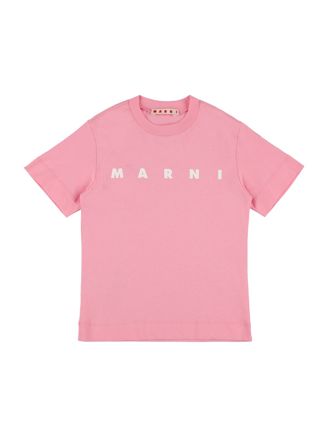 Marni Junior Kids' Cotton Jersey T-shirt W/ Logo In Pink