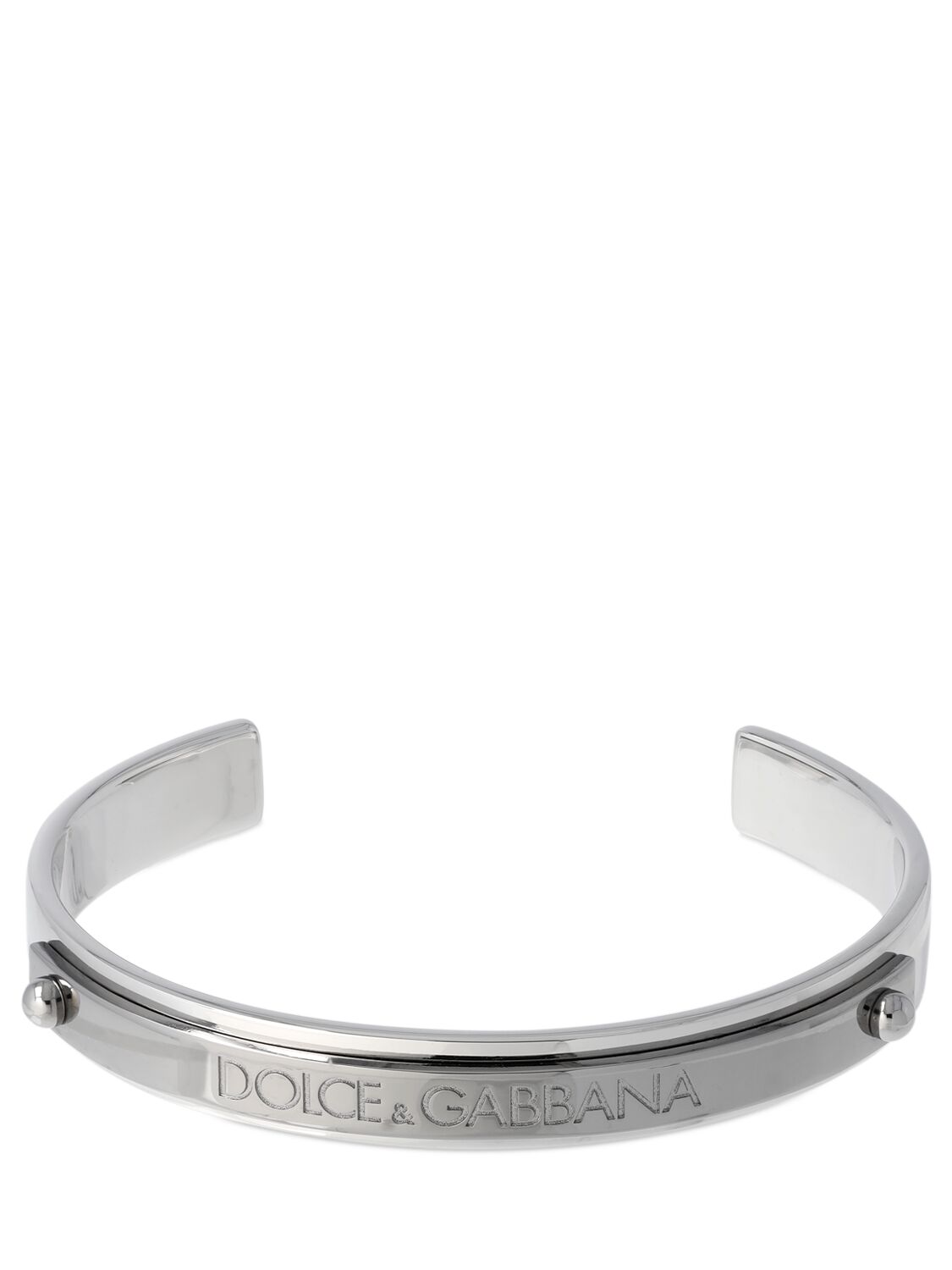 Dolce & Gabbana Dg Logo Cuff Bracelet In Silver