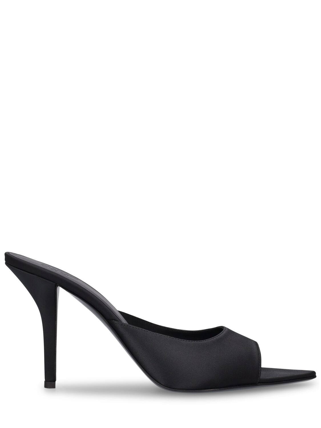 Shop Gia Borghini 90mm Perni 04 Satin Mule Sandals In Black