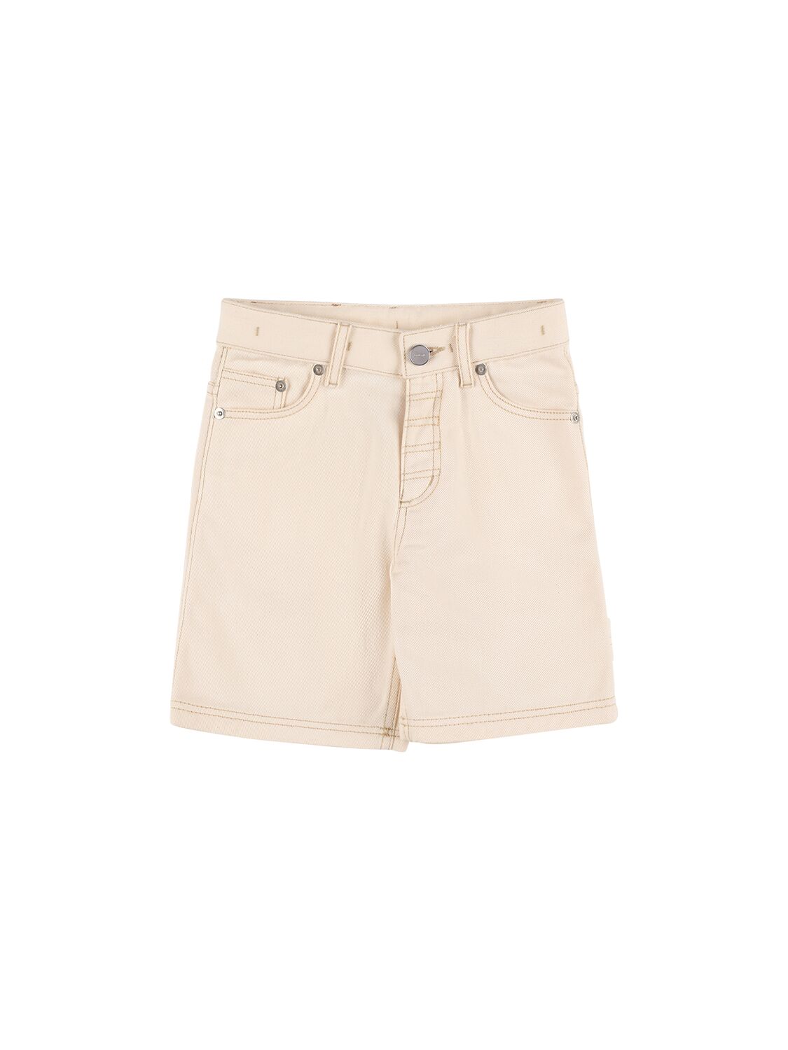 Jacquemus Kids' Cotton Denim Shorts In Off-white