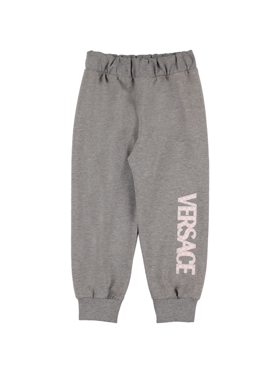 Versace Kids' Embroidered Logo Sweatpants In Grey