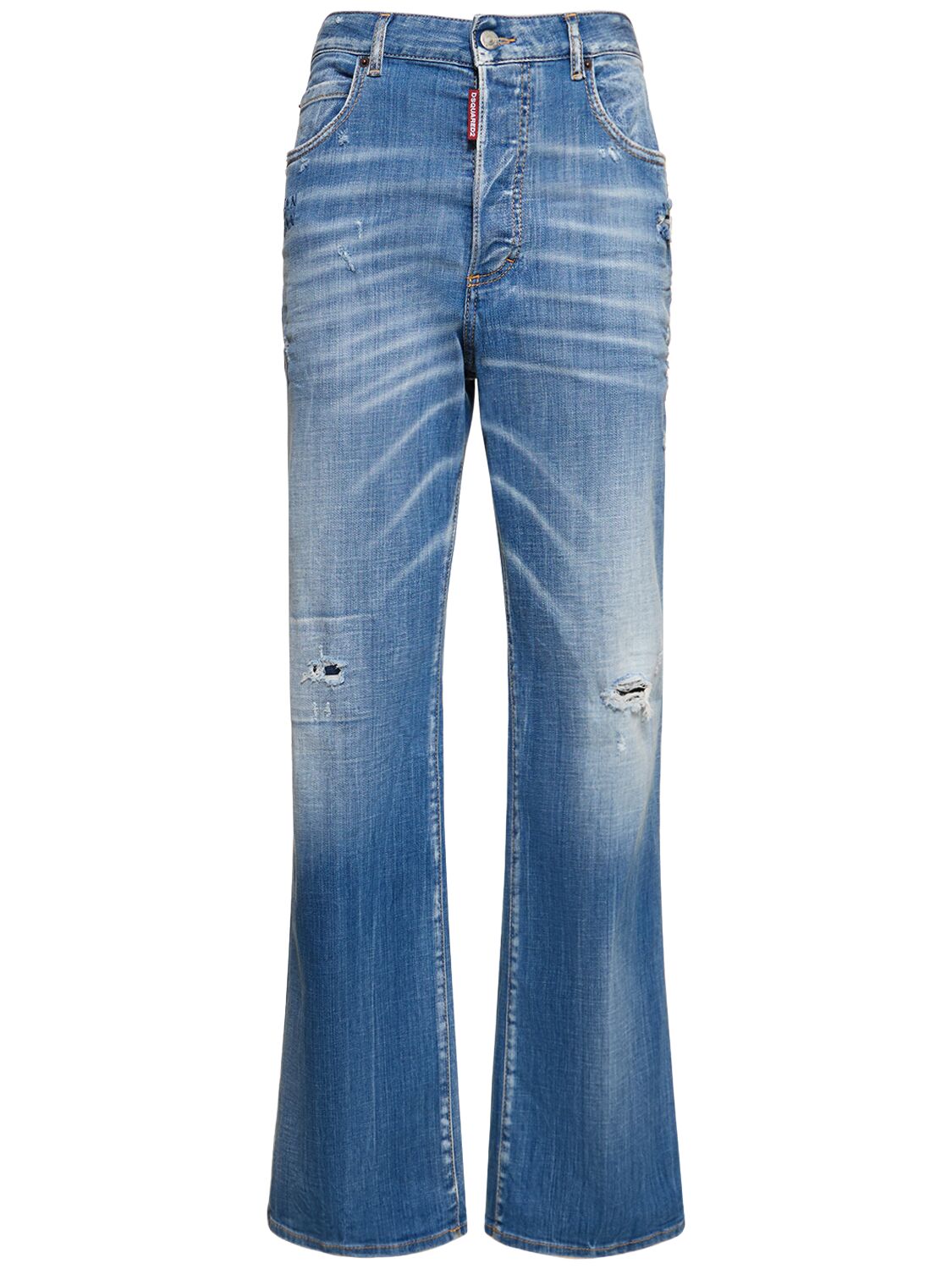 Image of Roadie Distressed Mid-rise Wide Jeans
