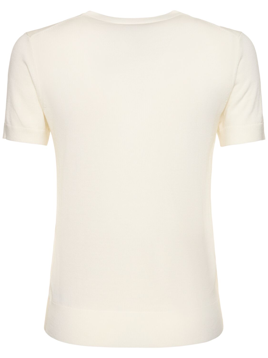 Shop Theory Basic Wool Blend Knit T-shirt In Ivory