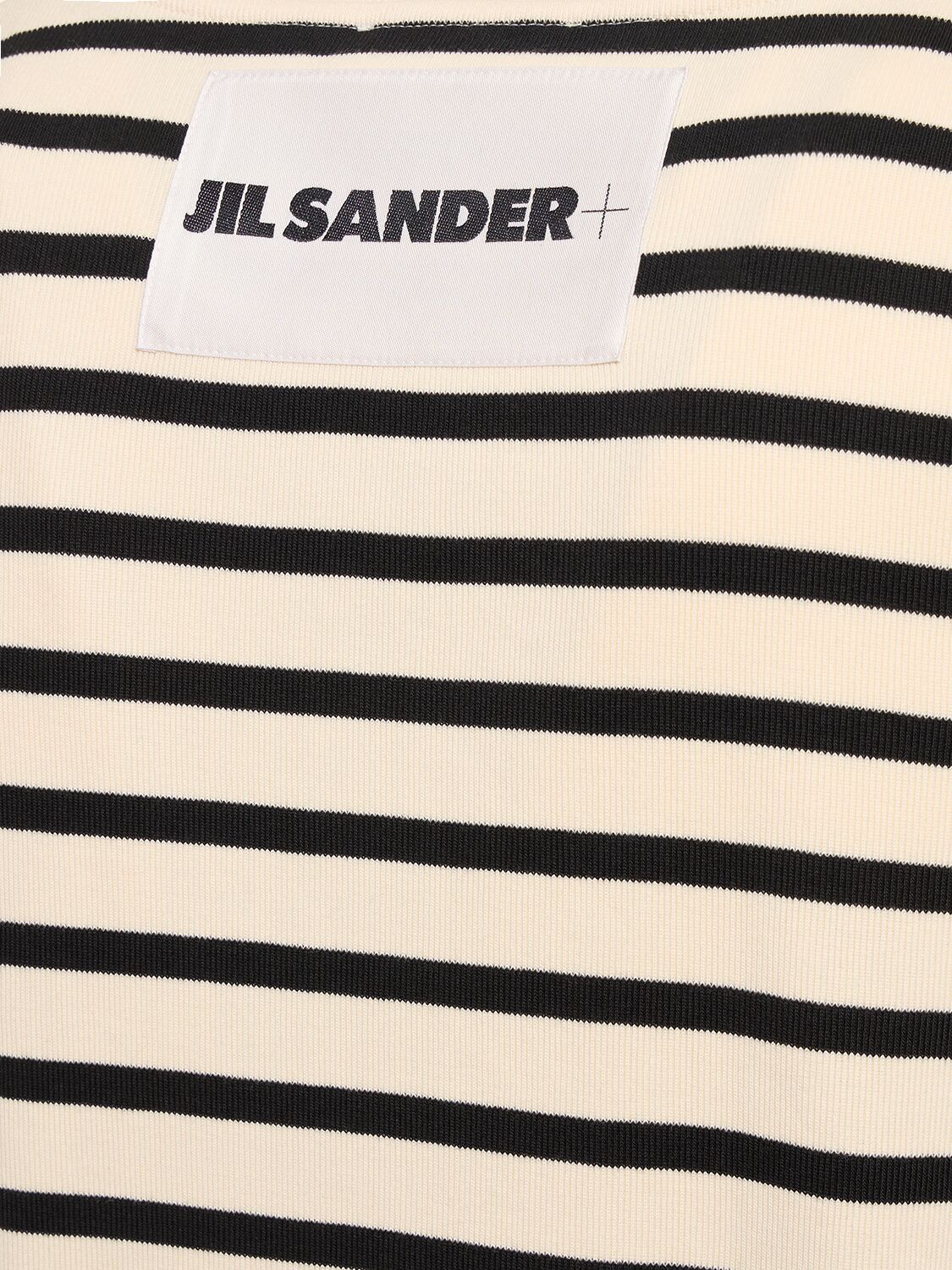 Shop Jil Sander Ribbed Cotton Jersey T-shirt In Black,white