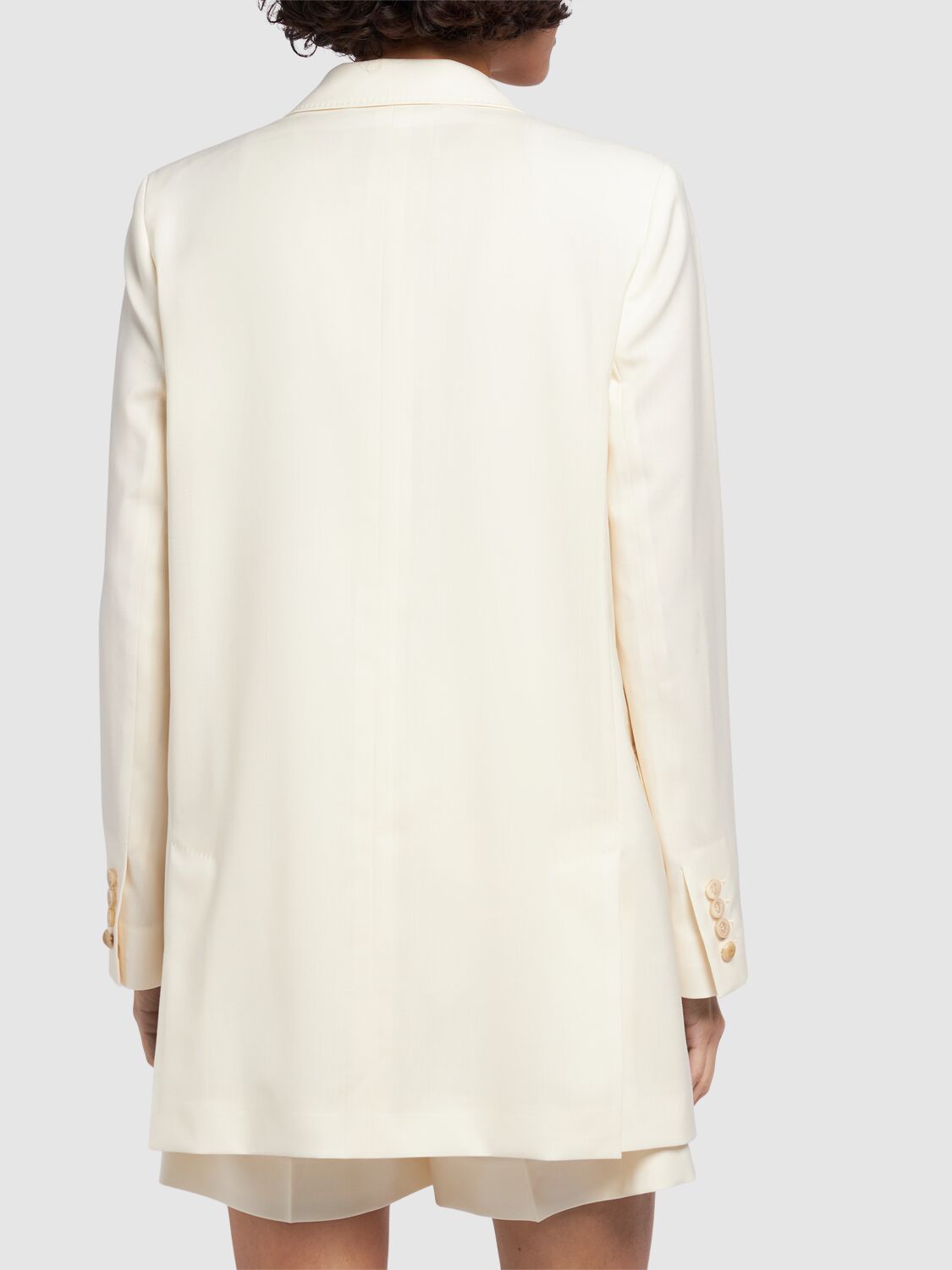 Shop Max Mara Elegia Wool Double Breast Blazer In White