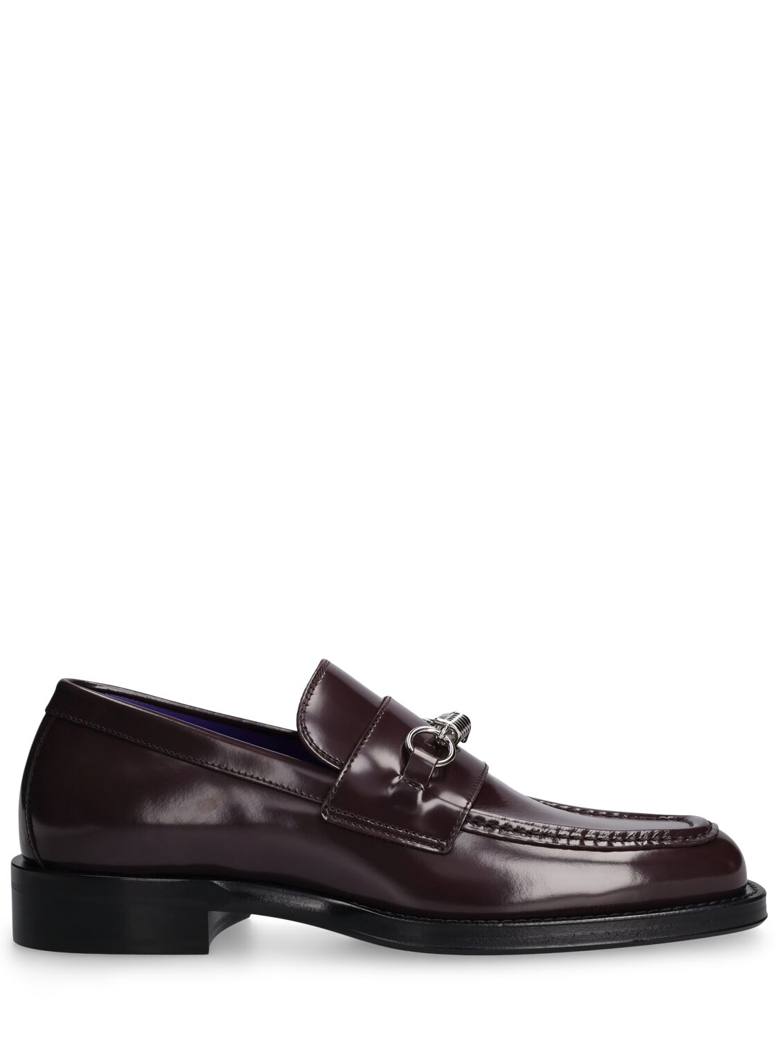 Burberry Mf Barbed Leather Loafers In Poison