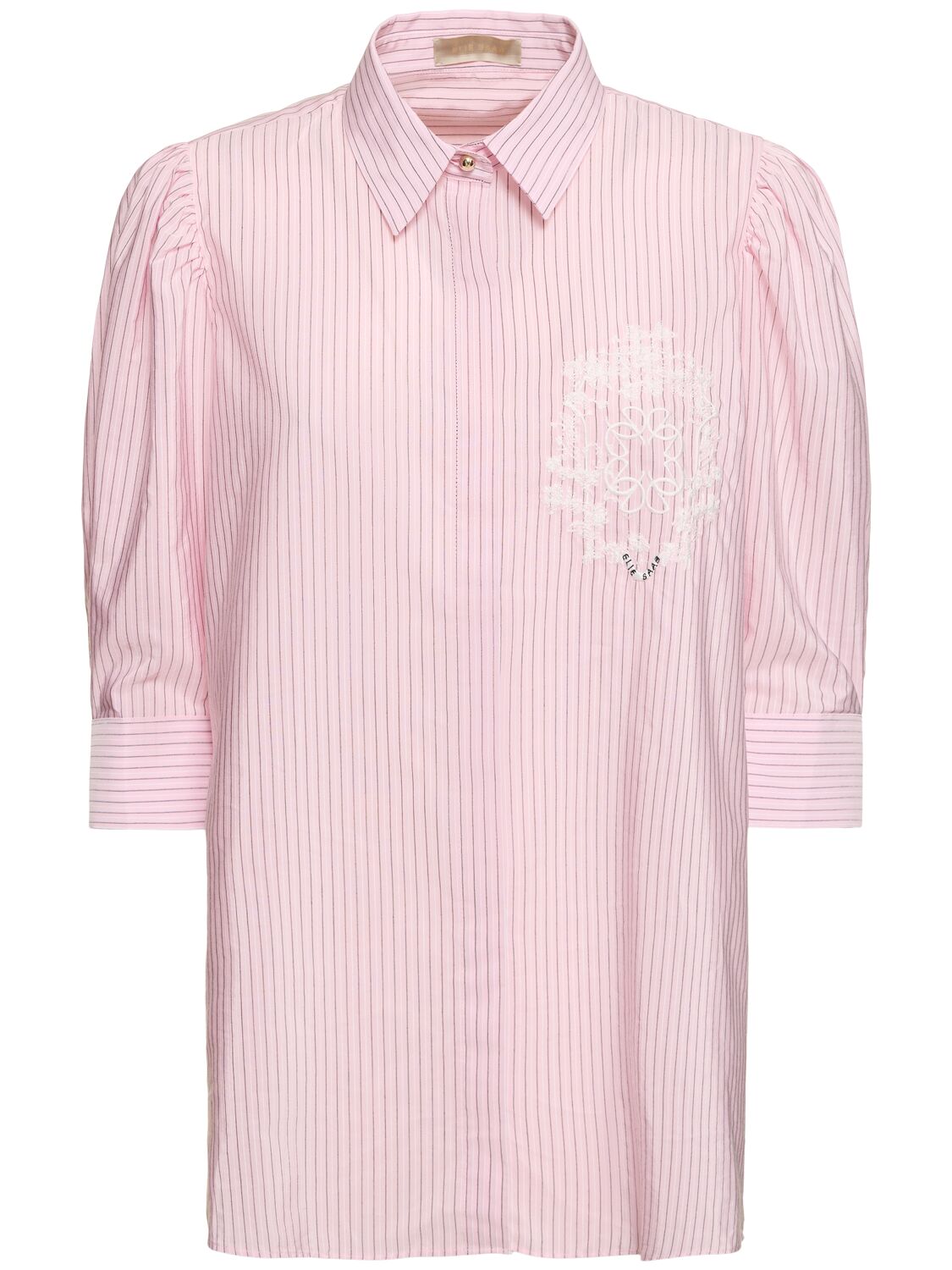Elie Saab Striped Poplin Shirt In White,pink