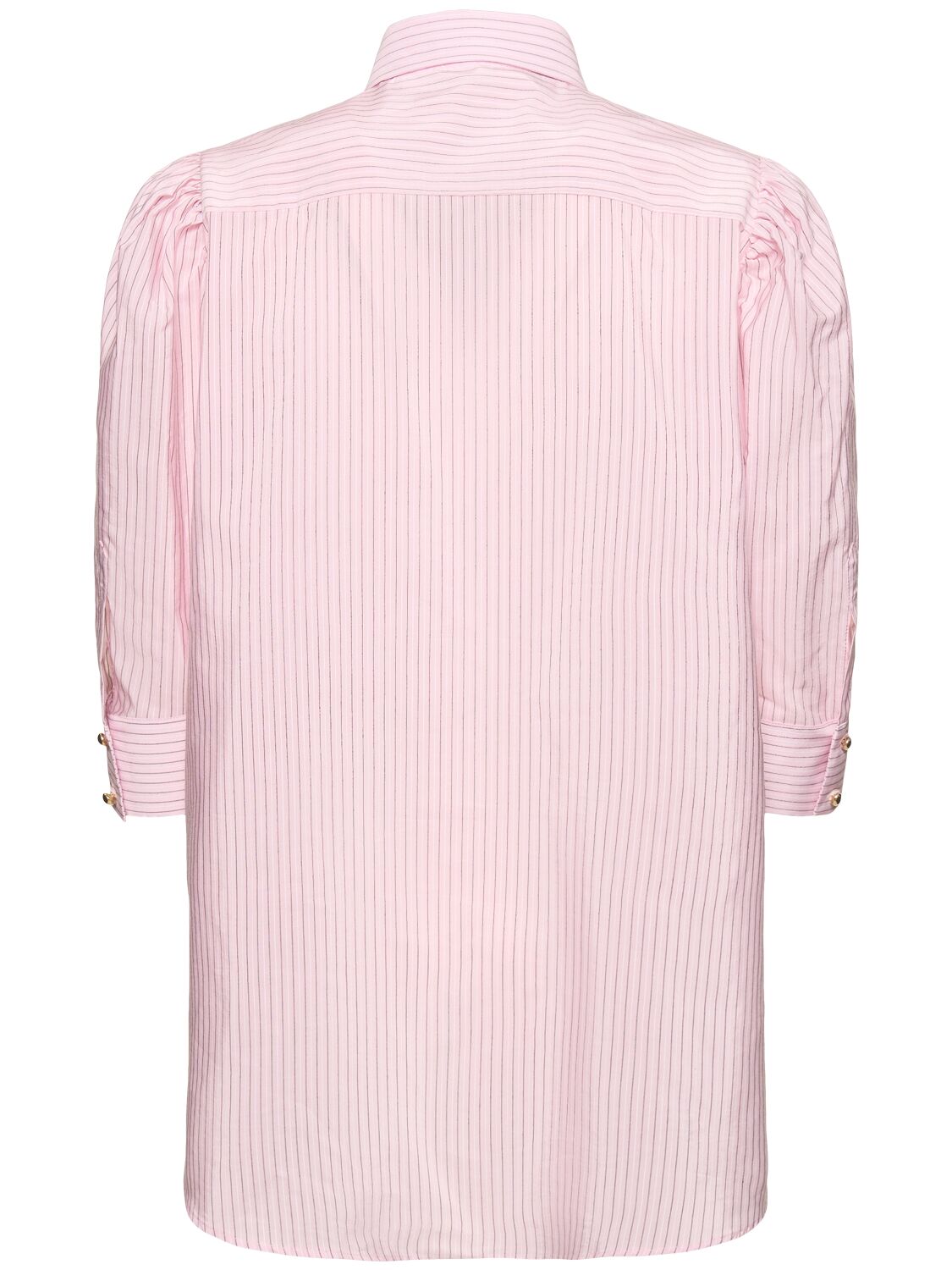 Shop Elie Saab Striped Poplin Shirt In White,pink