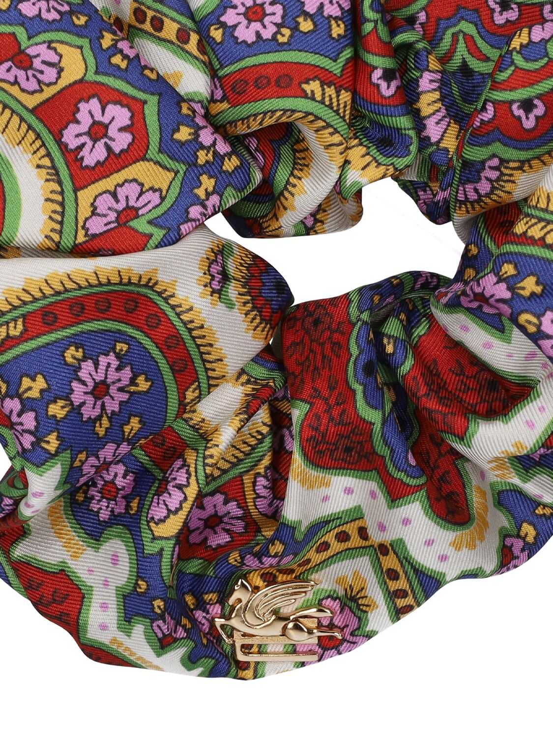 Shop Etro Silk Twill Scrunchie In Multicolor