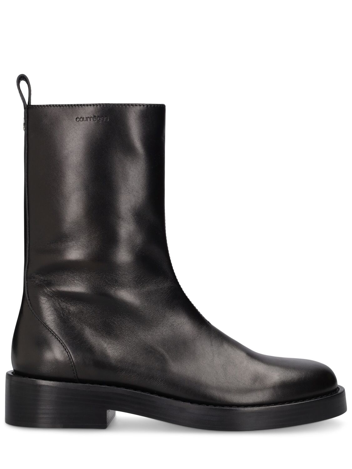 Courrèges Used Leather Chelsea Boots In Black