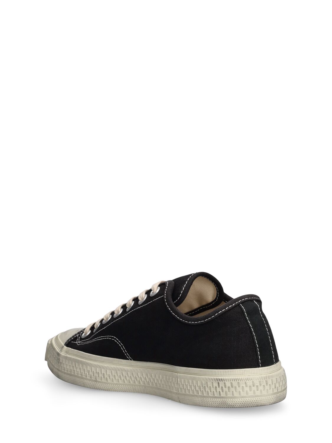 Shop Acne Studios Ballow Cotton Low Top Sneakers In Black,white