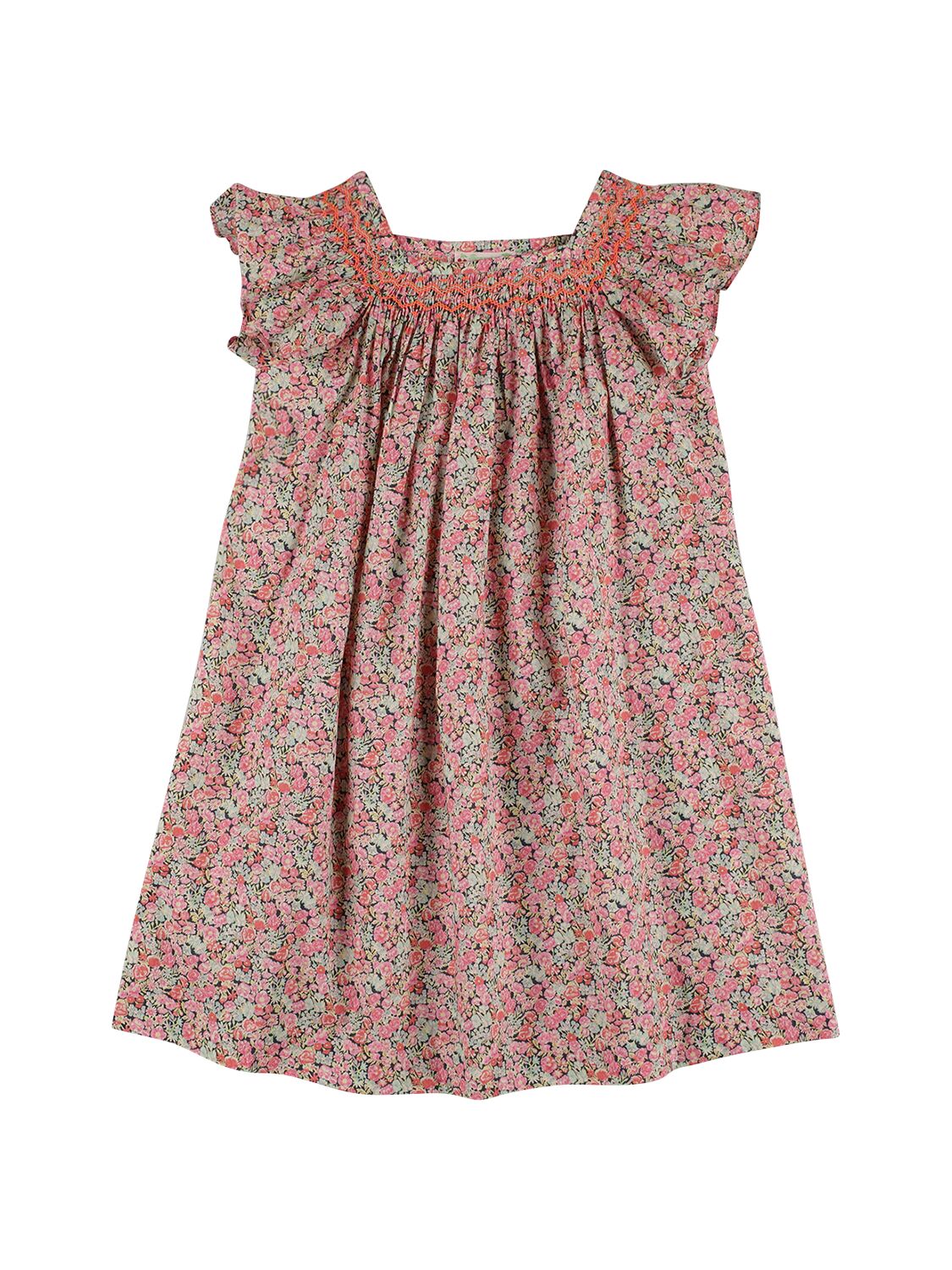 Bonpoint Kids' Printed Cotton Dress W/ Embroidery In 멀티컬러