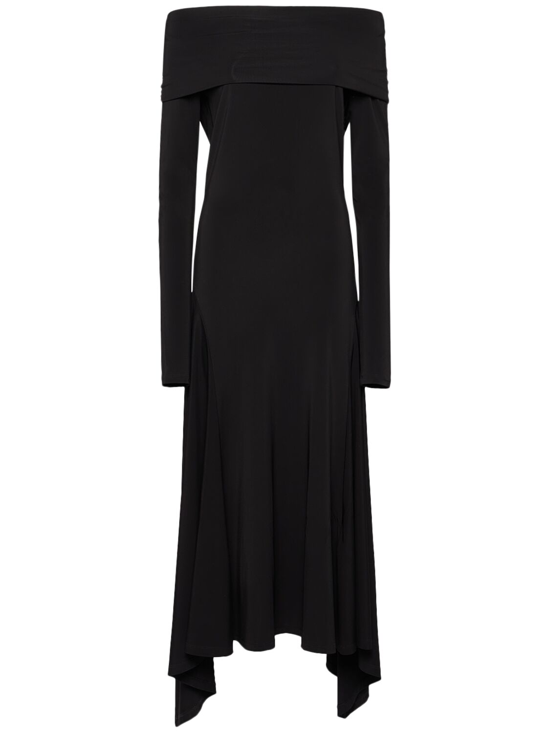 Shop Max Mara Gerla Stretch Jersey Long Dress In Black