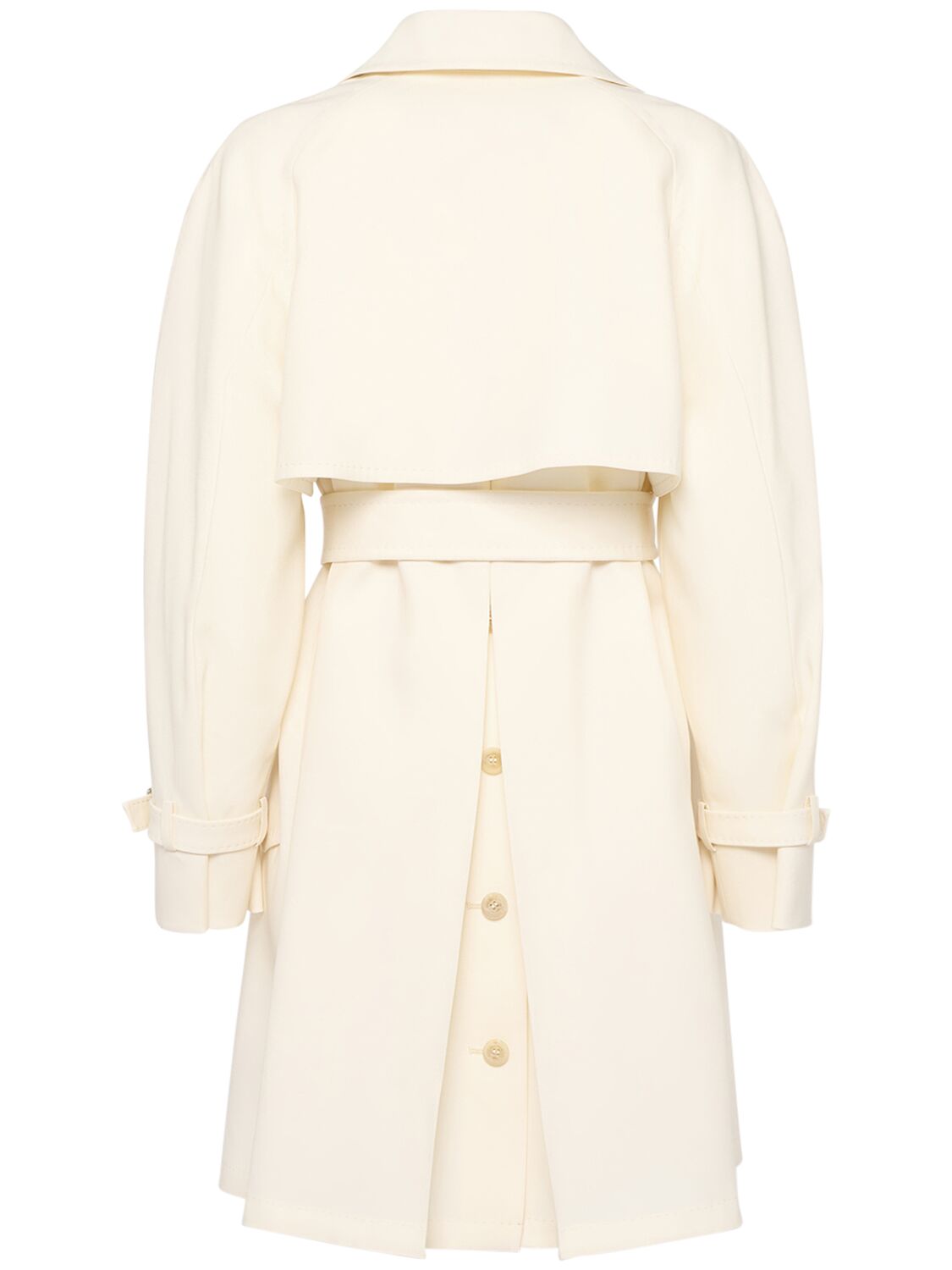 Shop Max Mara Zagara Wool & Silk Short Trench Coat In Ivory