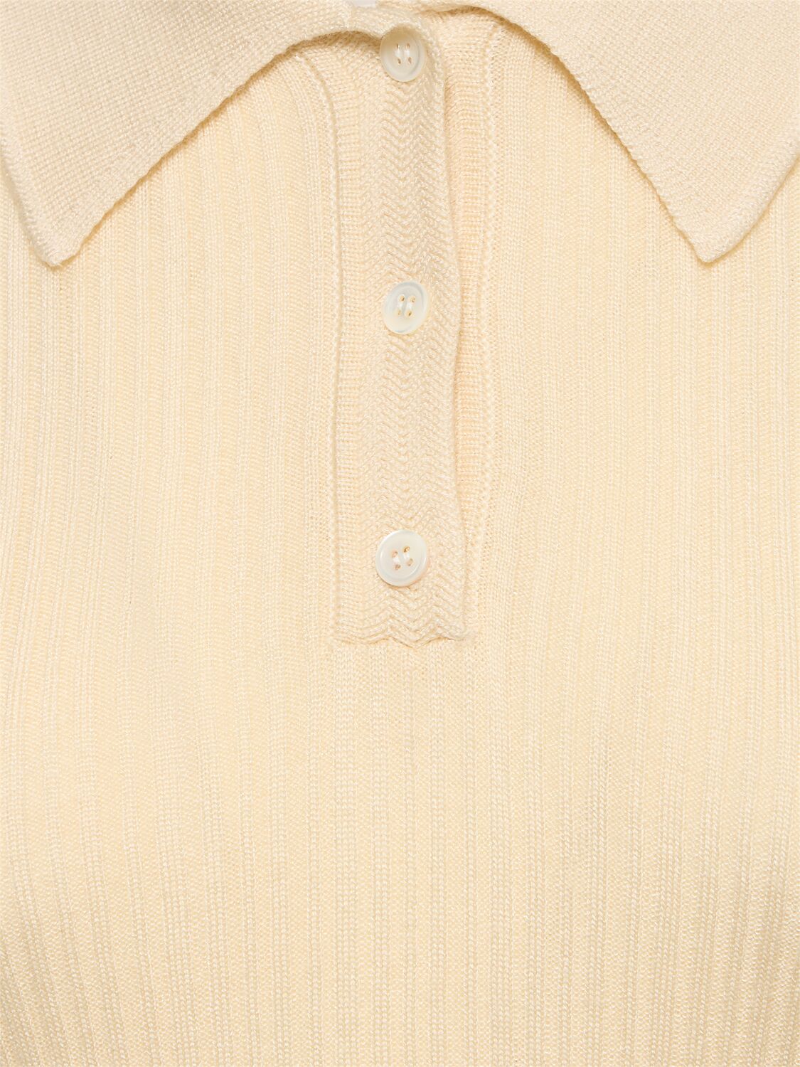 Shop Theory Ribbed Viscose Blend Polo Top In White