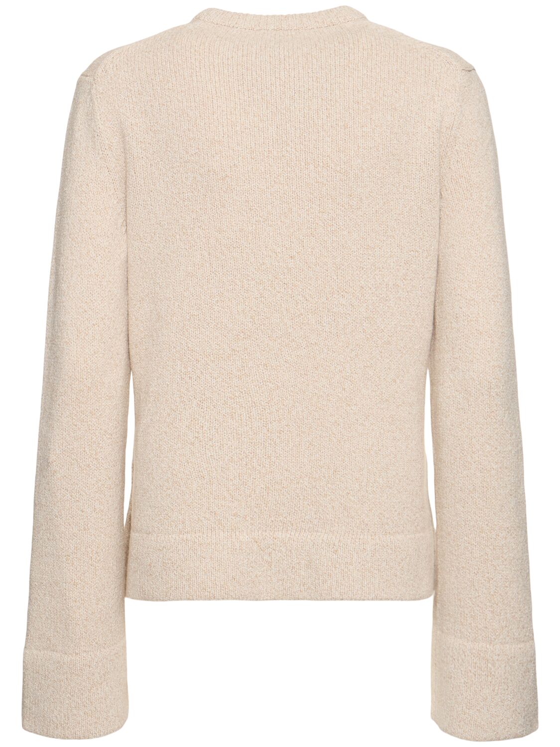 Shop Theory Side Slit Wool Blend Sweater In Beige